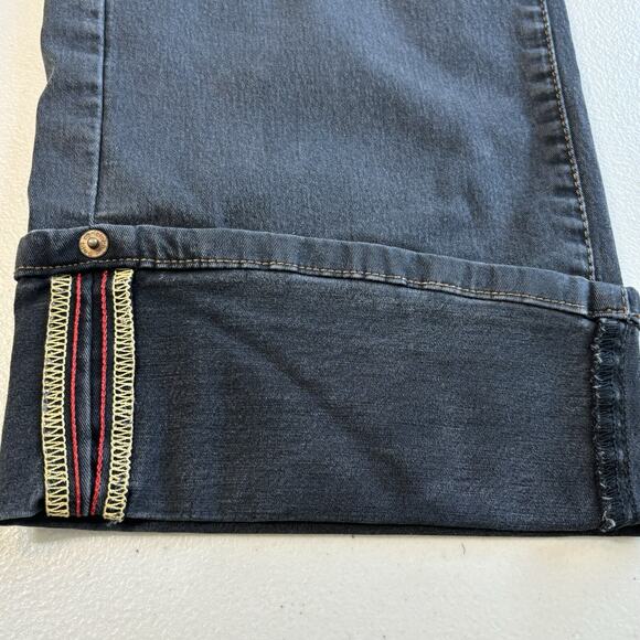 Christopher Blue Stretch Black Denim Cropped Straight Capris Women Size 8 - Picture 4 of 10